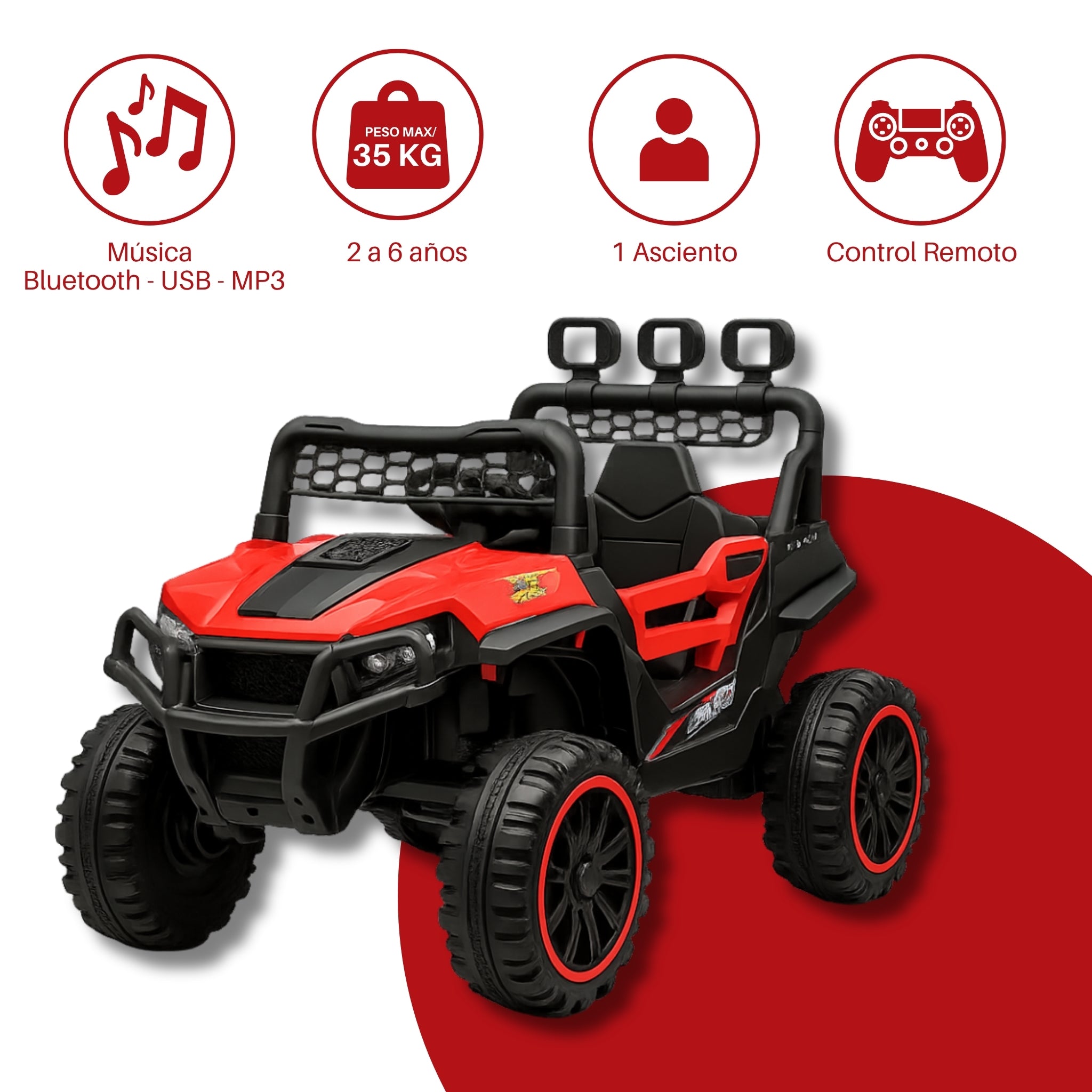 Jeep rojo eléctrico